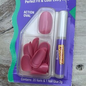 Nailene Coloready 90s Glue On Nails Pink Oval NOS Vintage Beauty Nostalgia Retro